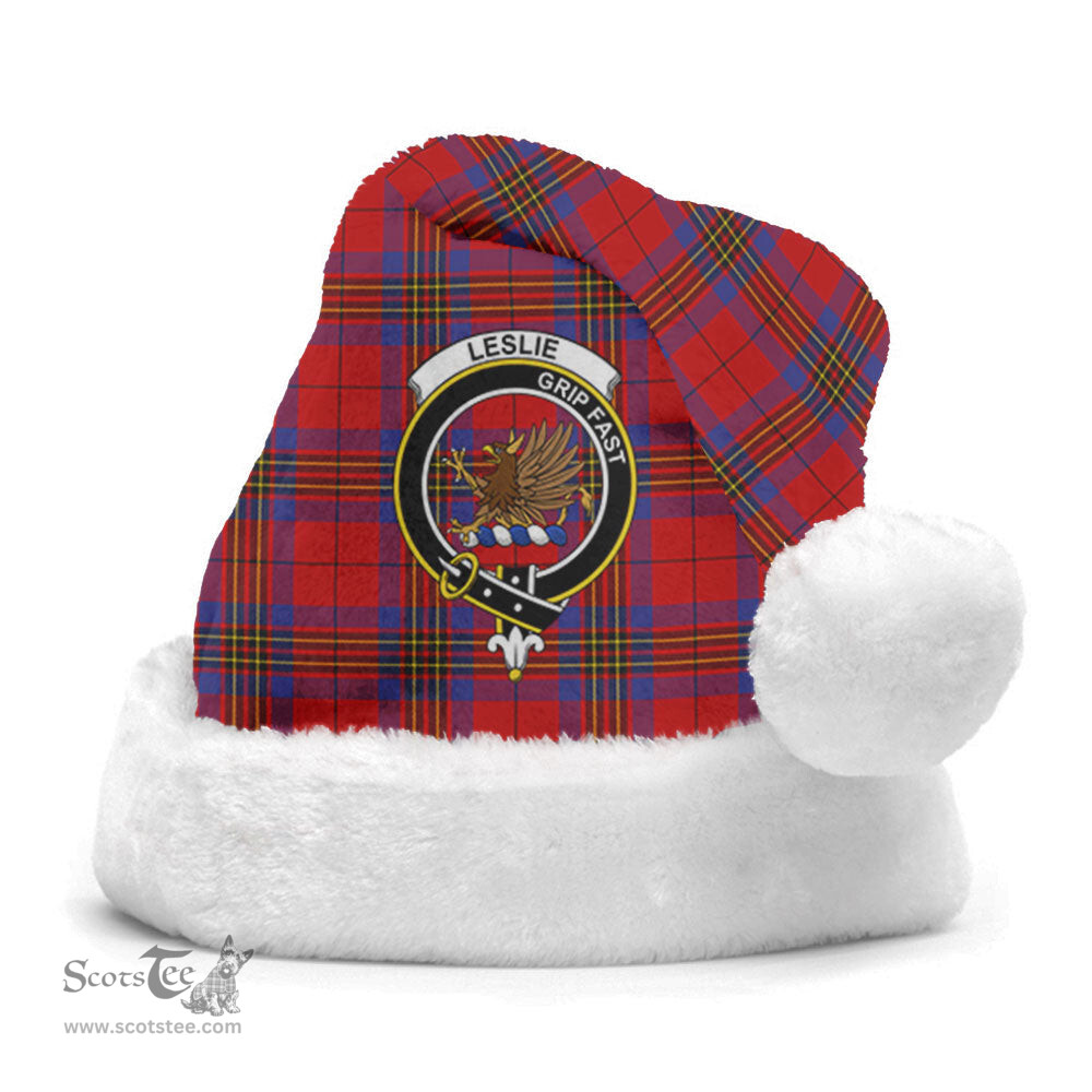 Scottish Leslie Modern Clan Tartan Crest Plaid Christmas Hat Scottish Plaid - Tartan Plaid - ScotsTee