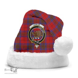 Scottish Leslie Modern Clan Tartan Crest Plaid Christmas Hat Scottish Plaid - Tartan Plaid - ScotsTee