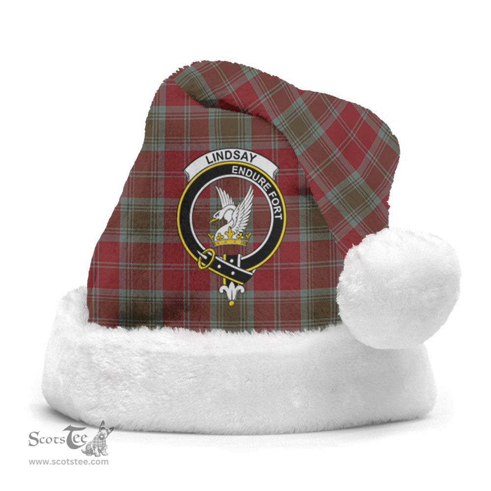 Scottish Lindsay Weathered Clan Tartan Crest Plaid Christmas Hat Scottish Plaid - Tartan Plaid - ScotsTee