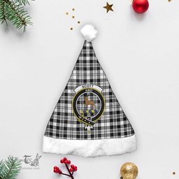 Scottish Scott Black & White Modern Clan Tartan Crest Plaid Christmas Hat Scottish Plaid - Tartan Plaid - ScotsTee