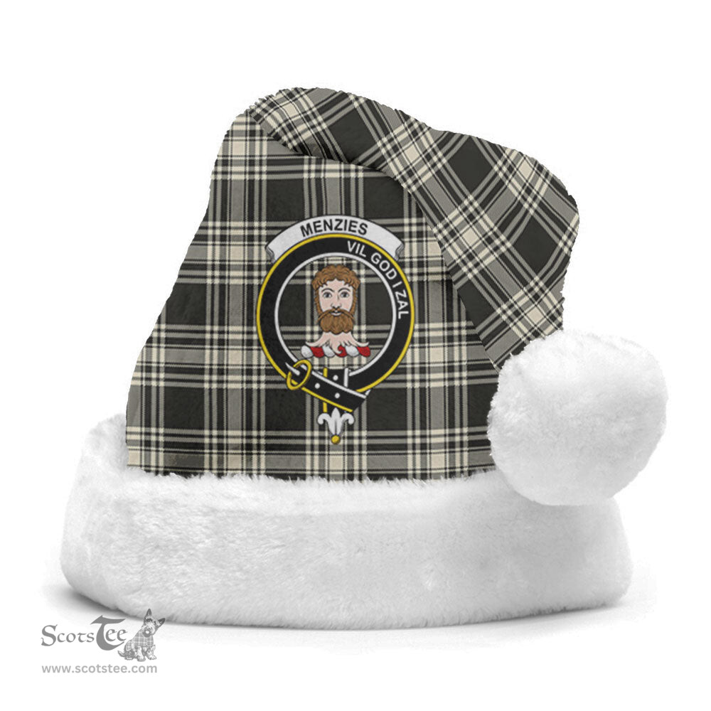 Scottish Menzies Black _ White Ancient Clan Tartan Crest Plaid Christmas Hat Scottish Plaid - Tartan Plaid - ScotsTee