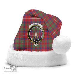 Scottish Shaw Red Modern Clan Tartan Crest Plaid Christmas Hat Scottish Plaid - Tartan Plaid - ScotsTee