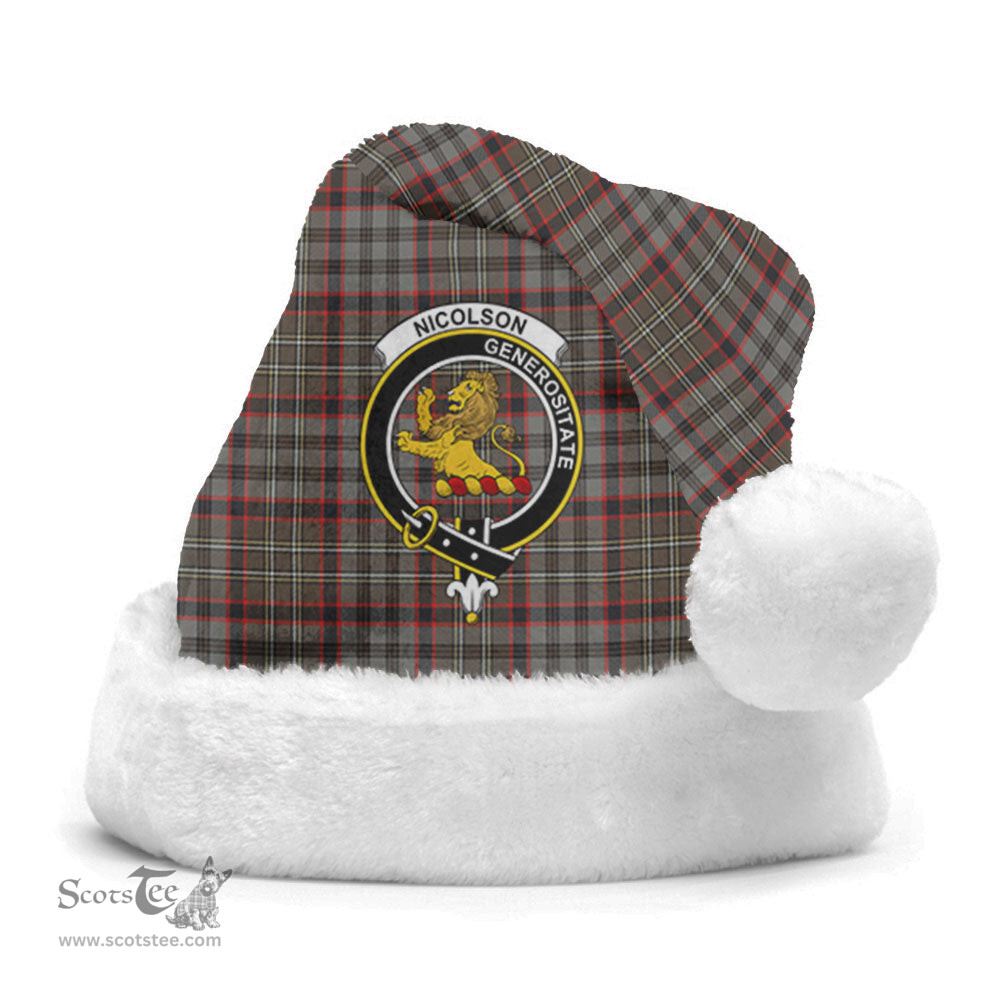 Scottish Nicolson Hunting Weathered Clan Tartan Crest Plaid Christmas Hat Scottish Plaid - Tartan Plaid - ScotsTee