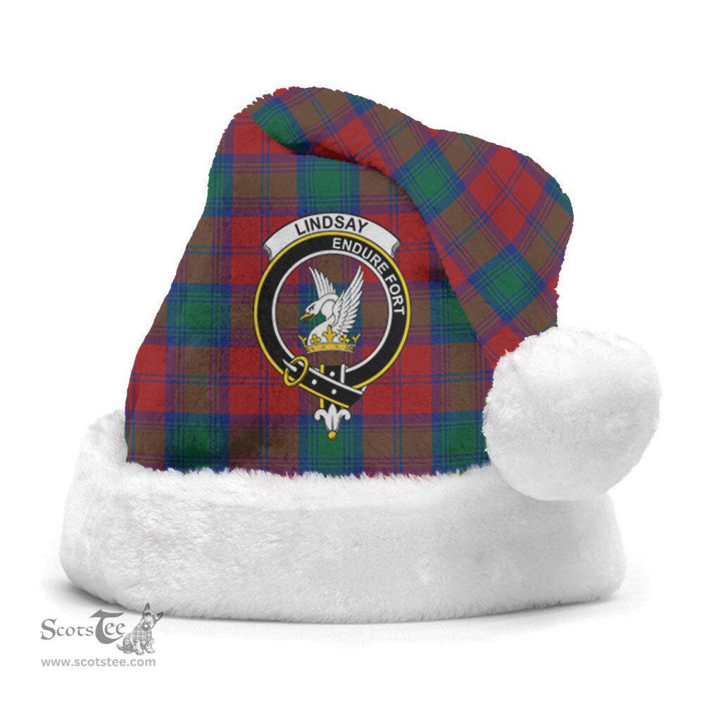 Scottish Lindsay Modern Clan Tartan Crest Plaid Christmas Hat Scottish Plaid - Tartan Plaid - ScotsTee