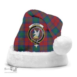 Scottish Lindsay Modern Clan Tartan Crest Plaid Christmas Hat Scottish Plaid - Tartan Plaid - ScotsTee