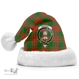 Scottish Menzies Green Modern Clan Tartan Crest Plaid Christmas Hat Scottish Plaid - Tartan Plaid - ScotsTee