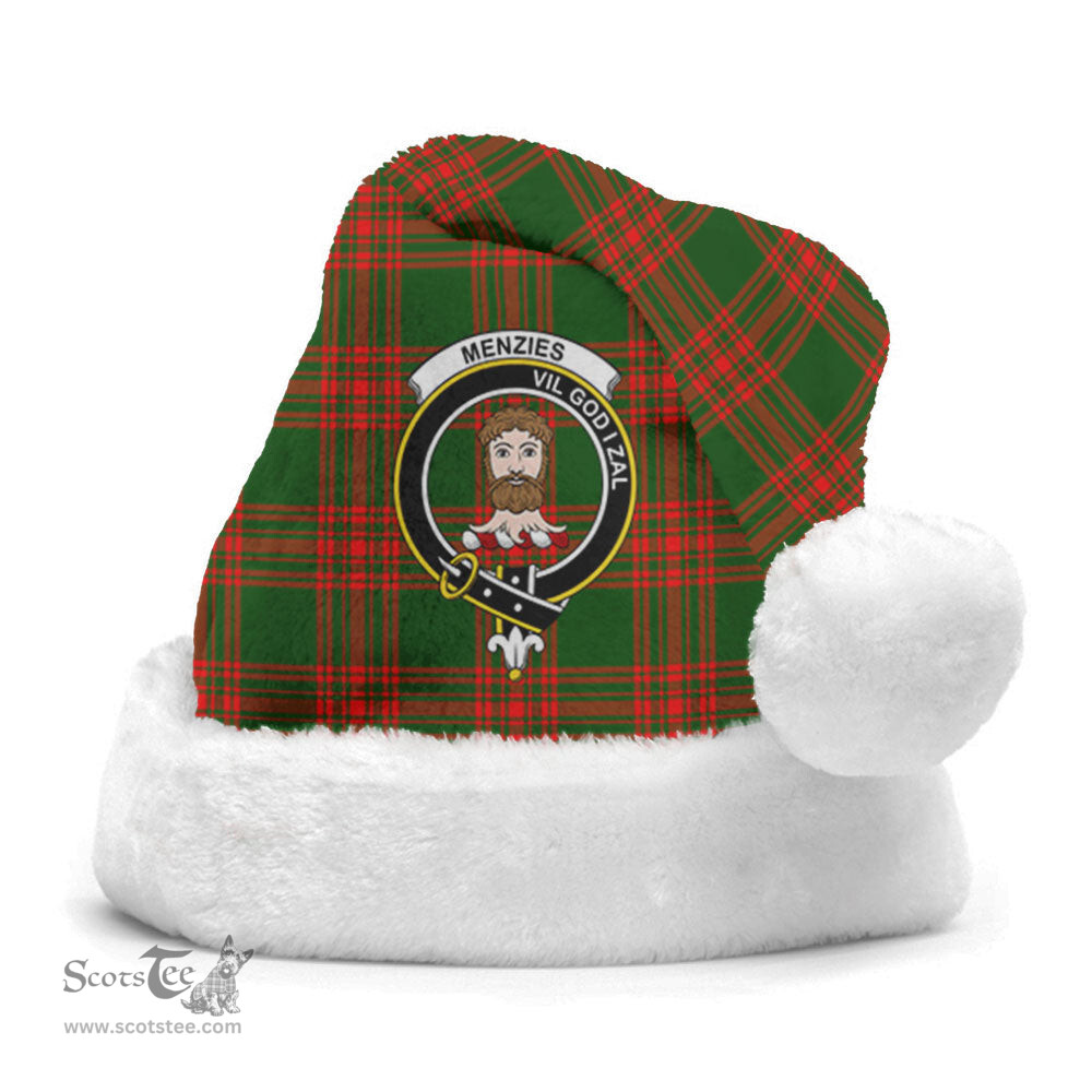 Scottish Menzies Green Modern Clan Tartan Crest Plaid Christmas Hat Scottish Plaid - Tartan Plaid - ScotsTee