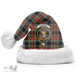 Scottish Stewart Black Clan Tartan Crest Plaid Christmas Hat Scottish Plaid - Tartan Plaid - ScotsTee