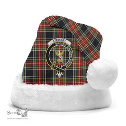 Scottish Stewart Black Clan Tartan Crest Plaid Christmas Hat Scottish Plaid - Tartan Plaid - ScotsTee