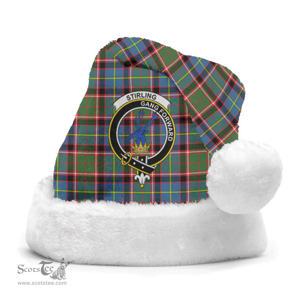 Scottish Stirling (of Cadder-Present Chief) Clan Tartan Crest Plaid Christmas Hat Scottish Plaid - Tartan Plaid - ScotsTee