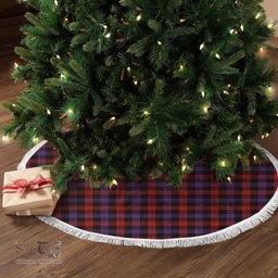 Brown Modern Tartan Christmas Tree Skirt Scottish Plaid Tartan Plaid - ScotsTee - scotstee.com