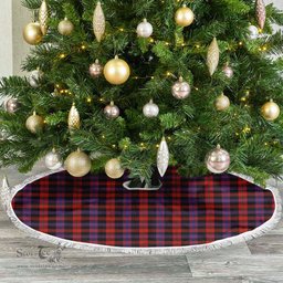 Broun Modern Tartan Christmas Tree Skirt Scottish Plaid Tartan Plaid - ScotsTee - scotstee.com