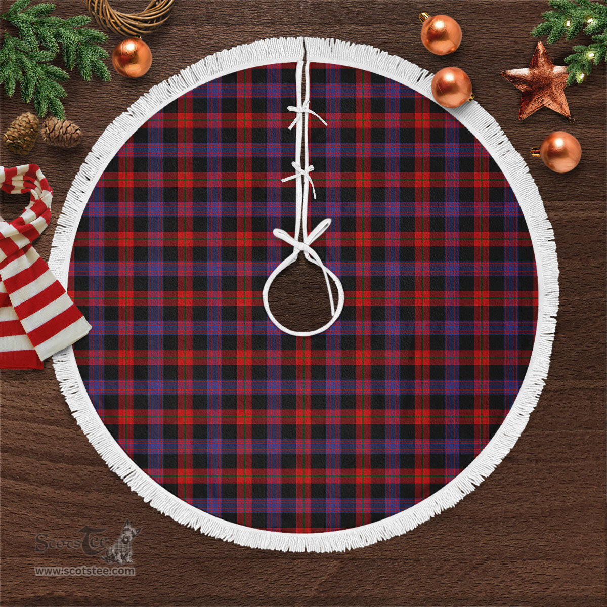 Broun Modern Tartan Christmas Tree Skirt Scottish Plaid Tartan Plaid - ScotsTee - scotstee.com