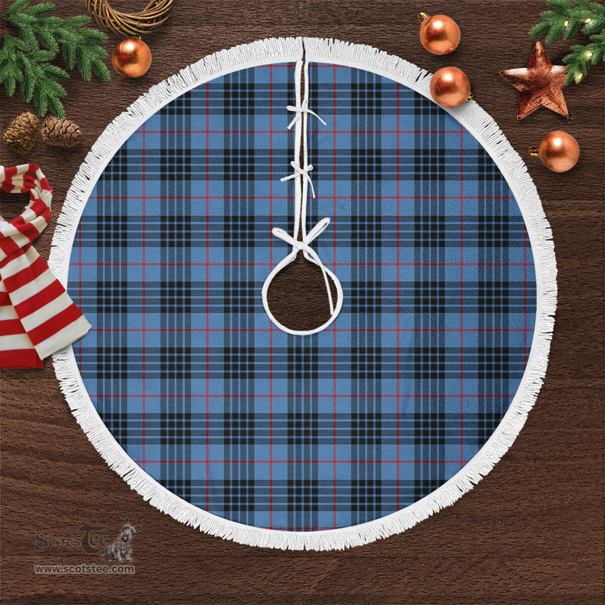 MacKay Blue Tartan Christmas Tree Skirt Scottish Plaid Tartan Plaid - ScotsTee - scotstee.com