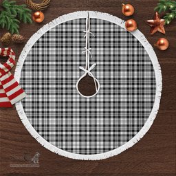 Scott Black & White Modern Tartan Christmas Tree Skirt Scottish Plaid Tartan Plaid - ScotsTee - scotstee.com