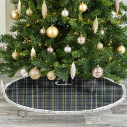 Scott Green Modern Tartan Christmas Tree Skirt Scottish Plaid Tartan Plaid - ScotsTee - scotstee.com