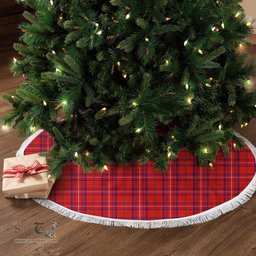 Rose Modern Tartan Christmas Tree Skirt Scottish Plaid Tartan Plaid - ScotsTee - scotstee.com