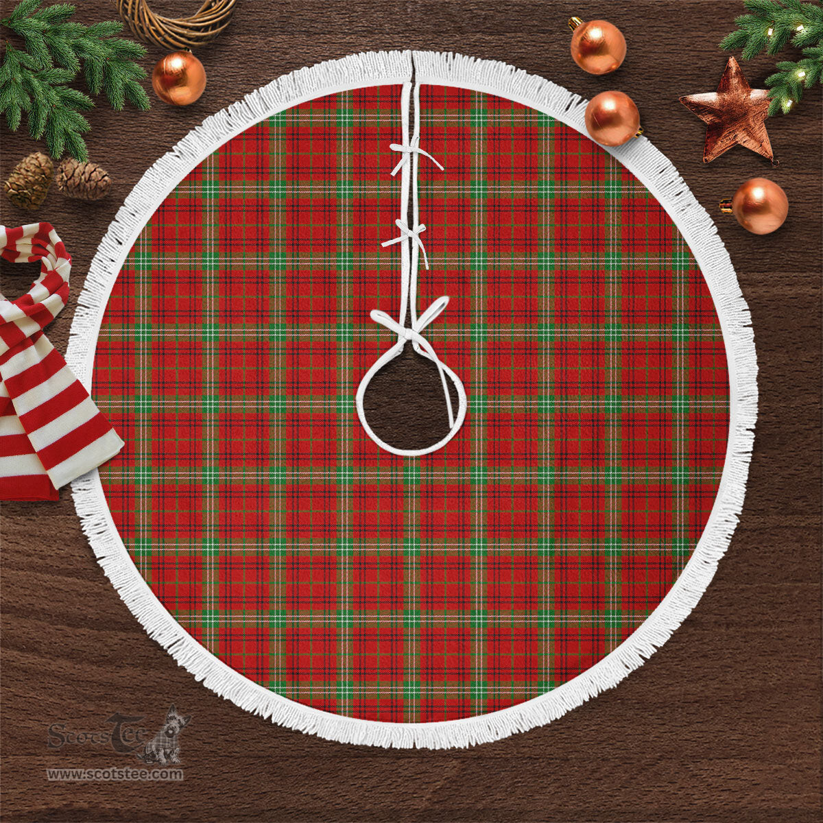 Morrison Red Modern Tartan Christmas Tree Skirt Scottish Plaid Tartan Plaid - ScotsTee - scotstee.com