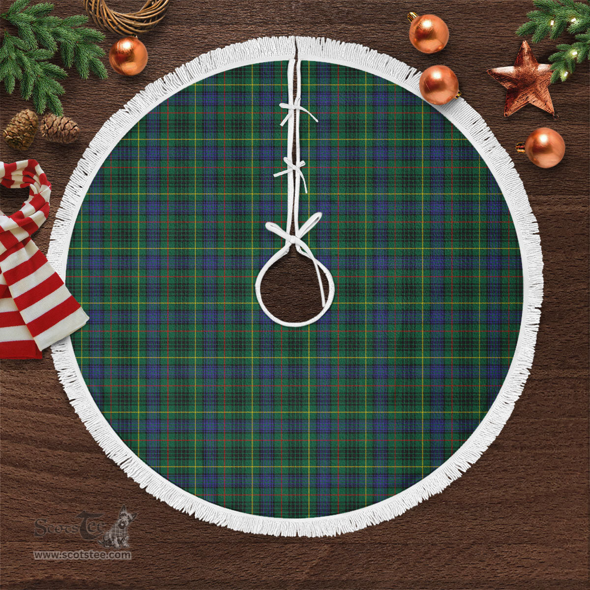 Stewart Hunting Modern Tartan Christmas Tree Skirt Scottish Plaid Tartan Plaid - ScotsTee - scotstee.com