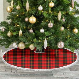 Wallace Hunting Red Tartan Christmas Tree Skirt Scottish Plaid Tartan Plaid - ScotsTee - scotstee.com