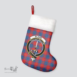 Scottish Blane Clan Tartan Crest Christmas Stocking - Tartan Plaid Christmas Decor Scottish Plaid Tartan Plaid - ScotsTee - scotstee.com