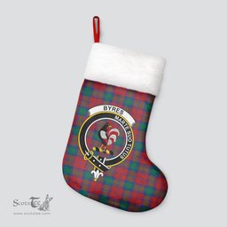 Scottish Byres Clan Tartan Crest Christmas Stocking - Tartan Plaid Christmas Decor Scottish Plaid Tartan Plaid - ScotsTee - scotstee.com
