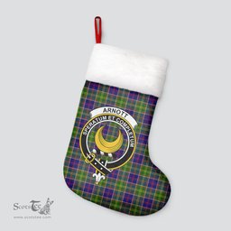 Scottish Arnott Clan Tartan Crest Christmas Stocking - Tartan Plaid Christmas Decor Scottish Plaid Tartan Plaid - ScotsTee - scotstee.com