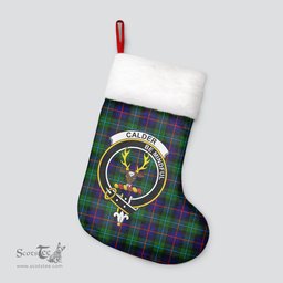 Scottish Calder Clan Tartan Crest Christmas Stocking - Tartan Plaid Christmas Decor Scottish Plaid Tartan Plaid - ScotsTee - scotstee.com