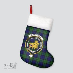 Scottish Campbell Modern Clan Tartan Crest Christmas Stocking - Tartan Plaid Christmas Decor Scottish Plaid Tartan Plaid - ScotsTee - scotstee.com