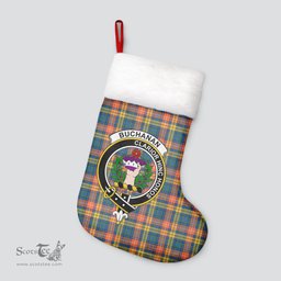 Scottish Buchanan Ancient Clan Tartan Crest Christmas Stocking - Tartan Plaid Christmas Decor Scottish Plaid Tartan Plaid - ScotsTee - scotstee.com