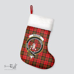 Scottish Brodie Modern Clan Tartan Crest Christmas Stocking - Tartan Plaid Christmas Decor Scottish Plaid Tartan Plaid - ScotsTee - scotstee.com
