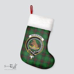 Scottish Beveridge Clan Tartan Crest Christmas Stocking - Tartan Plaid Christmas Decor Scottish Plaid Tartan Plaid - ScotsTee - scotstee.com