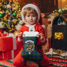 Scottish Bannatyne Clan Tartan Crest Christmas Stocking - Tartan Plaid Christmas Decor Scottish Plaid Tartan Plaid - ScotsTee - scotstee.com
