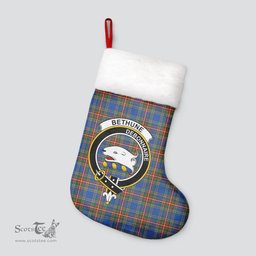Scottish Bethune Ancient Clan Tartan Crest Christmas Stocking - Tartan Plaid Christmas Decor Scottish Plaid Tartan Plaid - ScotsTee - scotstee.com
