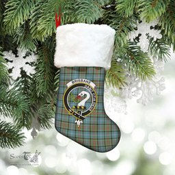 Scottish Brisbane Clan Tartan Crest Christmas Stocking - Tartan Plaid Christmas Decor Scottish Plaid Tartan Plaid - ScotsTee - scotstee.com