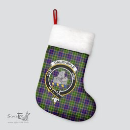 Scottish Dalrymple Clan Tartan Crest Christmas Stocking - Tartan Plaid Christmas Decor Scottish Plaid Tartan Plaid - ScotsTee - scotstee.com