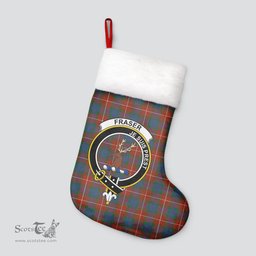 Scottish Fraser (of Lovat) Ancient Clan Tartan Crest Christmas Stocking - Tartan Plaid Christmas Decor Scottish Plaid Tartan Plaid - ScotsTee - scotstee.com