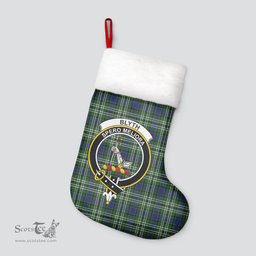 Scottish Blyth Clan Tartan Crest Christmas Stocking - Tartan Plaid Christmas Decor Scottish Plaid Tartan Plaid - ScotsTee - scotstee.com