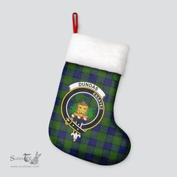 Scottish Dundas Modern Clan Tartan Crest Christmas Stocking - Tartan Plaid Christmas Decor Scottish Plaid Tartan Plaid - ScotsTee - scotstee.com