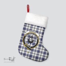 Scottish Hannay Modern Clan Tartan Crest Christmas Stocking - Tartan Plaid Christmas Decor Scottish Plaid Tartan Plaid - ScotsTee - scotstee.com