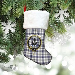 Scottish Hannay Modern Clan Tartan Crest Christmas Stocking - Tartan Plaid Christmas Decor Scottish Plaid Tartan Plaid - ScotsTee - scotstee.com
