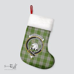 Scottish Cunningham Dress Green Dancers Clan Tartan Crest Christmas Stocking - Tartan Plaid Christmas Decor Scottish Plaid Tartan Plaid - ScotsTee - scotstee.com