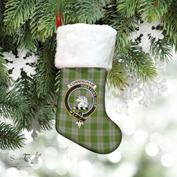 Scottish Cunningham Dress Green Dancers Clan Tartan Crest Christmas Stocking - Tartan Plaid Christmas Decor Scottish Plaid Tartan Plaid - ScotsTee - scotstee.com
