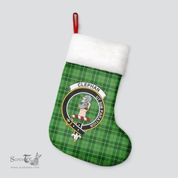 Scottish Clephan (or Clephane) Clan Tartan Crest Christmas Stocking - Tartan Plaid Christmas Decor Scottish Plaid Tartan Plaid - ScotsTee - scotstee.com