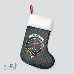 Scottish Fraser (of Lovat) Hunting Ancient Clan Tartan Crest Christmas Stocking - Tartan Plaid Christmas Decor Scottish Plaid Tartan Plaid - ScotsTee - scotstee.com
