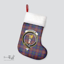 Scottish Chisholm Hunting Modern Clan Tartan Crest Christmas Stocking - Tartan Plaid Christmas Decor Scottish Plaid Tartan Plaid - ScotsTee - scotstee.com