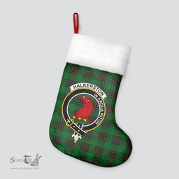 Scottish Halkerston Clan Tartan Crest Christmas Stocking - Tartan Plaid Christmas Decor Scottish Plaid Tartan Plaid - ScotsTee - scotstee.com