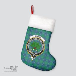 Scottish Irvine Ancient Clan Tartan Crest Christmas Stocking - Tartan Plaid Christmas Decor Scottish Plaid Tartan Plaid - ScotsTee - scotstee.com