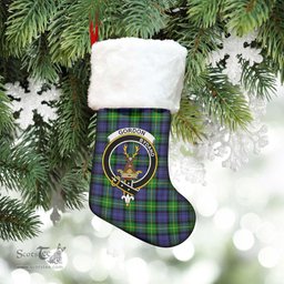 Scottish Gordon Modern Clan Tartan Crest Christmas Stocking - Tartan Plaid Christmas Decor Scottish Plaid Tartan Plaid - ScotsTee - scotstee.com