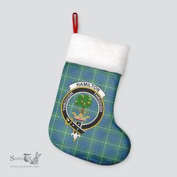 Scottish Hamilton Hunting Ancient Clan Tartan Crest Christmas Stocking - Tartan Plaid Christmas Decor Scottish Plaid Tartan Plaid - ScotsTee - scotstee.com